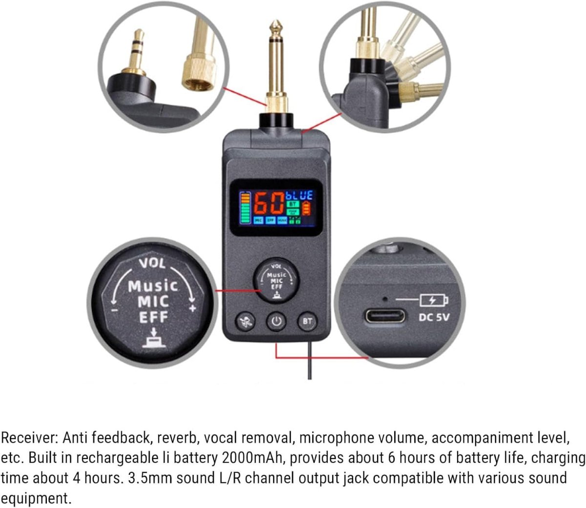 Wireless Bluetooth Handheld Karaoke Microphone Set – Black, 2 - Pack - Kwikley