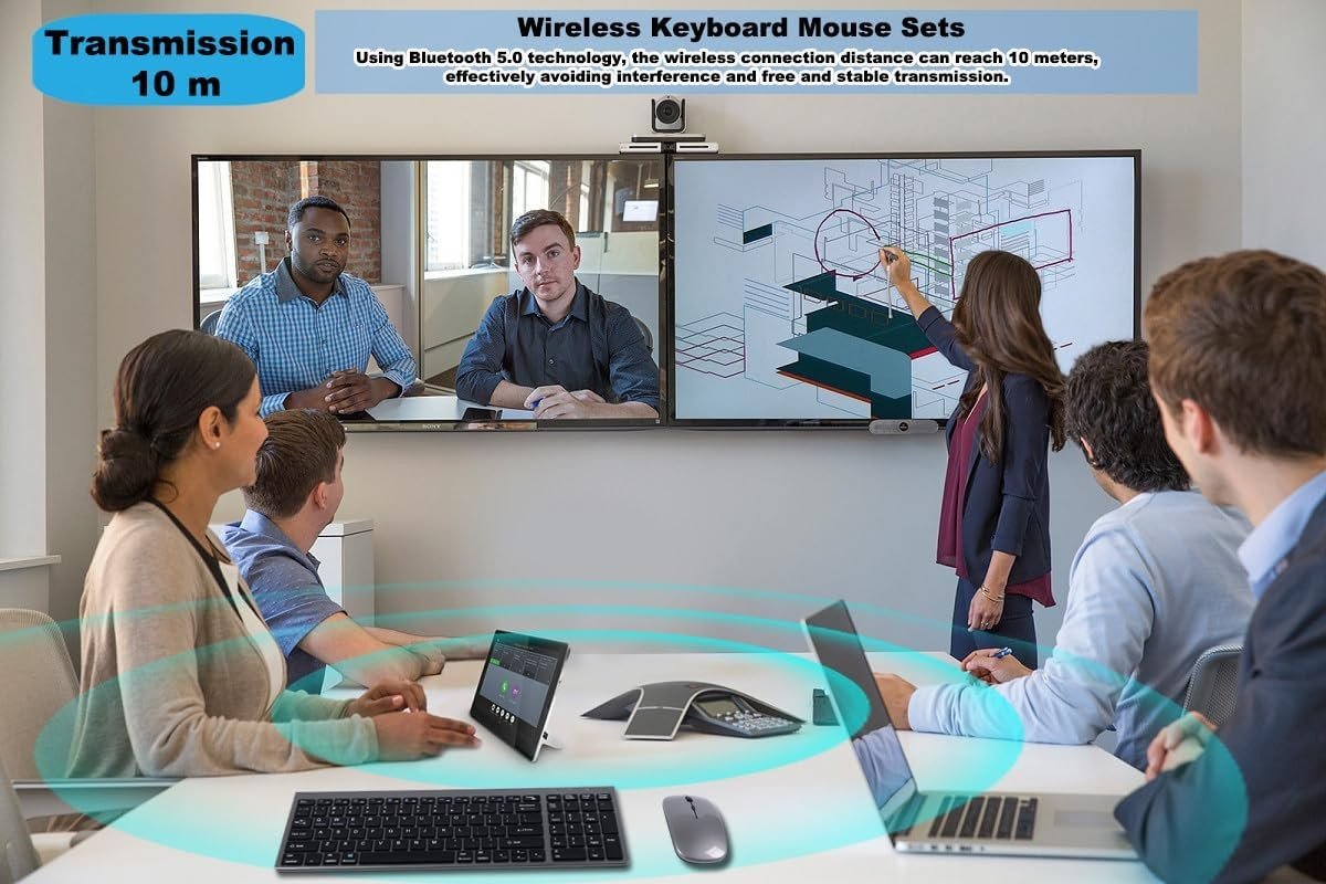Wireless Bluetooth Keyboard & Mouse Combo Rechargeable Slim 2.4G - Kwikley