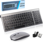 Wireless Bluetooth Keyboard & Mouse Combo Rechargeable Slim 2.4G - Kwikley