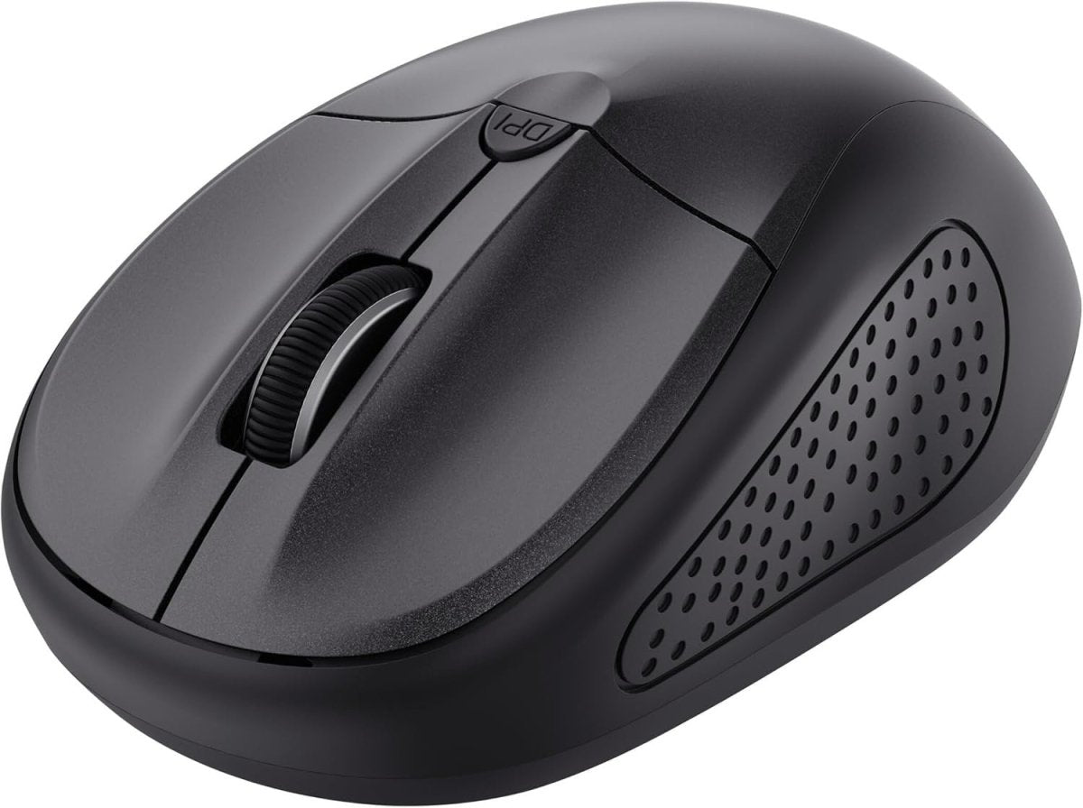 Wireless Bluetooth Mouse 1600 DPI Compact Silent PC Mac Black - Kwikley