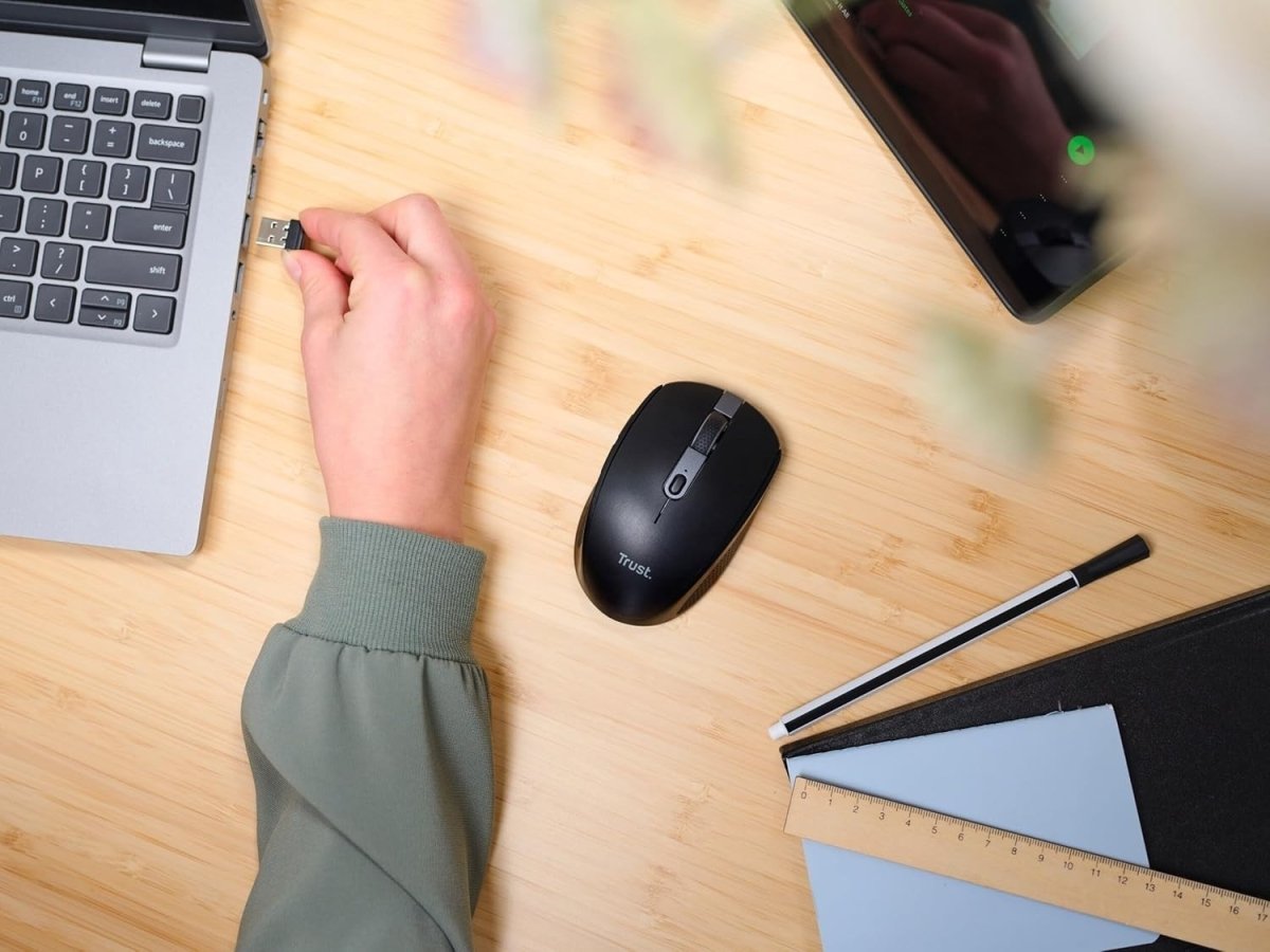 Wireless Bluetooth Silent Mouse Rechargeable Multi Device Black - Kwikley
