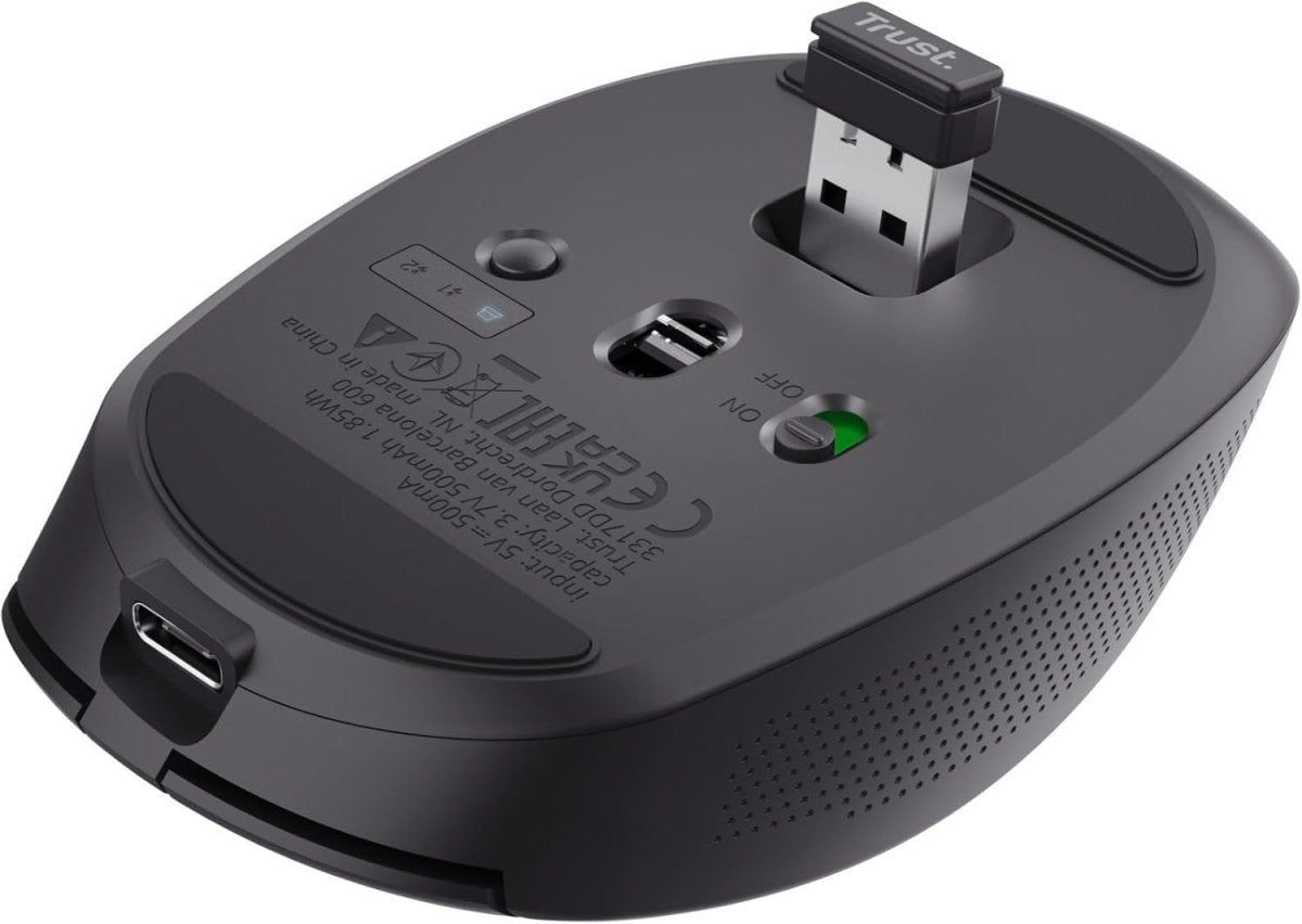 Wireless Bluetooth Silent Mouse Rechargeable Multi Device Black - Kwikley