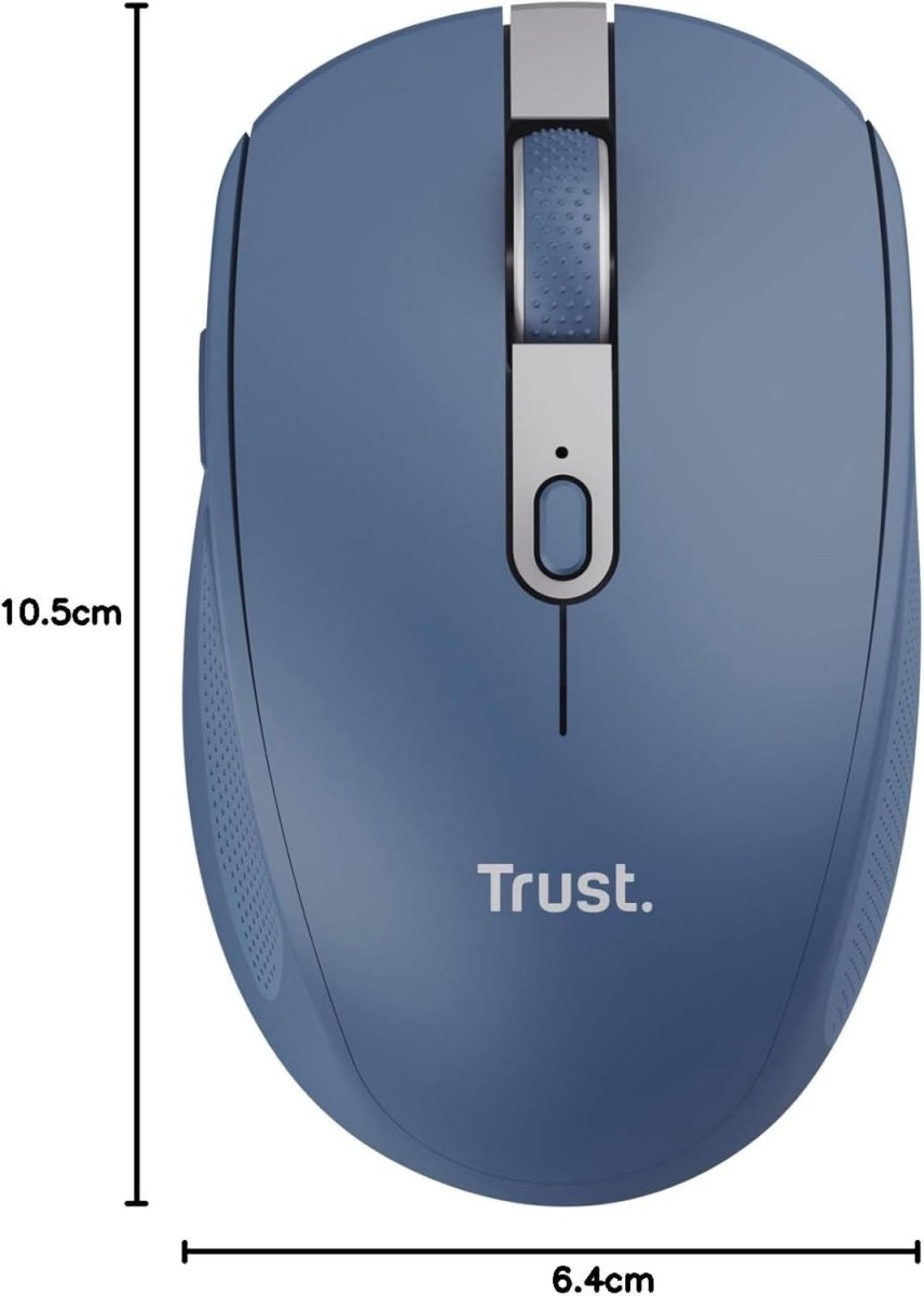 Wireless Bluetooth Silent Mouse Rechargeable Multi Device Blue - Kwikley