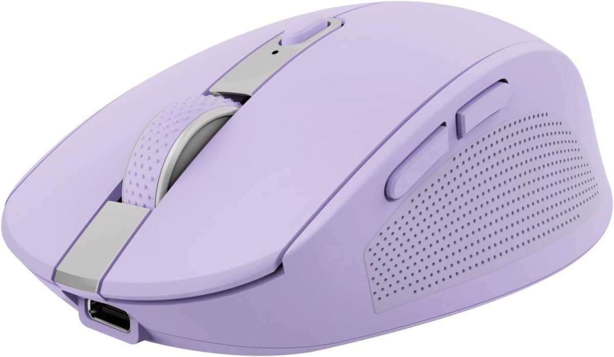 Wireless Bluetooth Silent Mouse Rechargeable Multi Device Purple - Kwikley