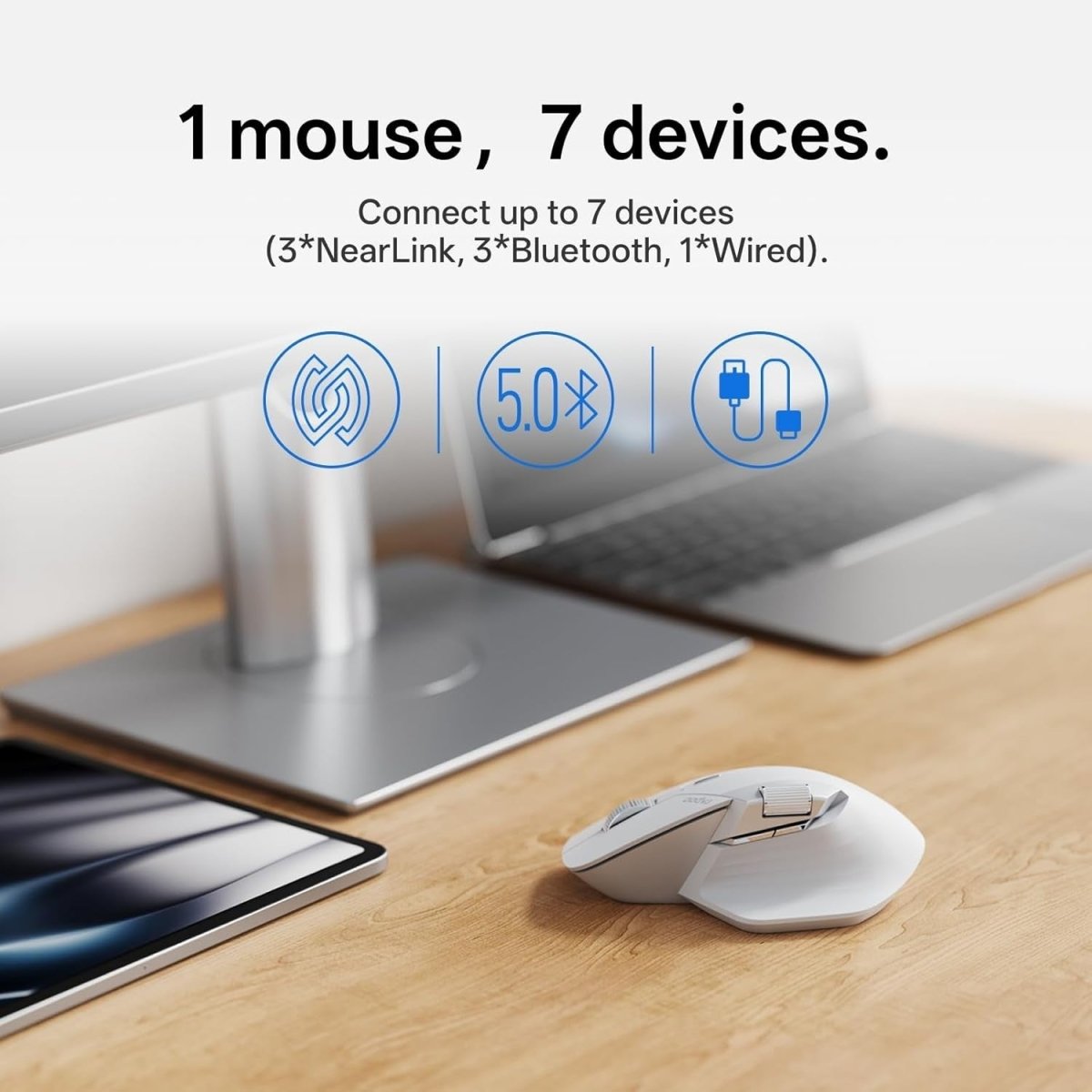 Wireless Ergonomic Mouse 12000 DPI Multi - Device 11 Buttons USB - C - Kwikley