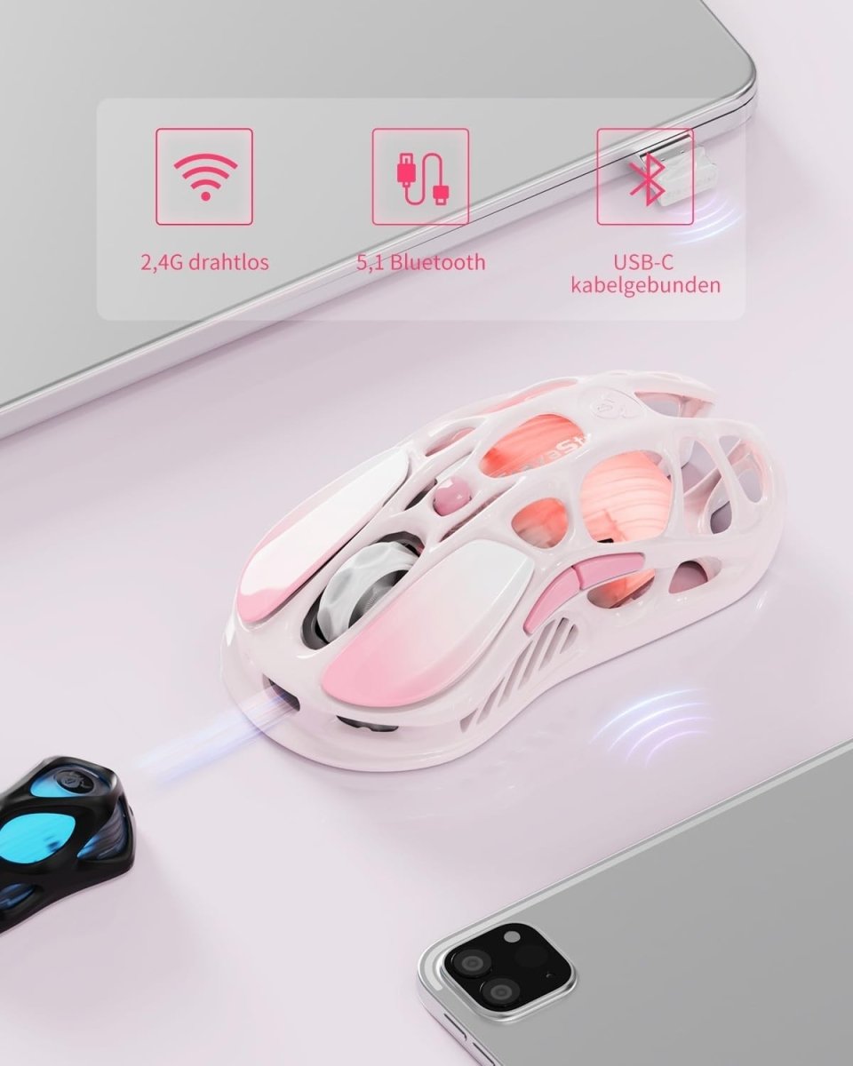 Wireless Gaming Mouse 26000 DPI Magnesium Alloy 2.4G Bluetooth - Kwikley