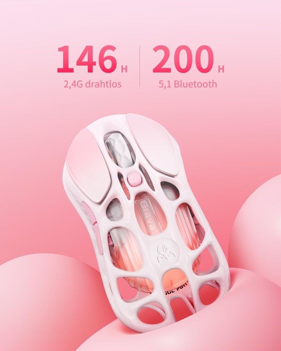 Wireless Gaming Mouse 26000 DPI Magnesium Alloy 2.4G Bluetooth - Kwikley