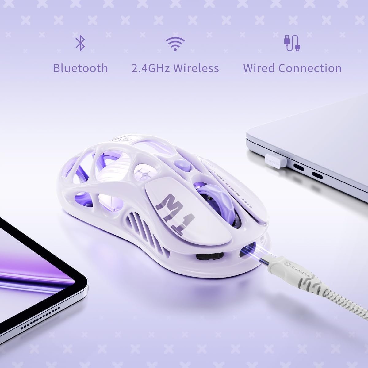 Wireless Gaming Mouse 26000 DPI Ultra - Light RGB 3 Mode 200H - Kwikley