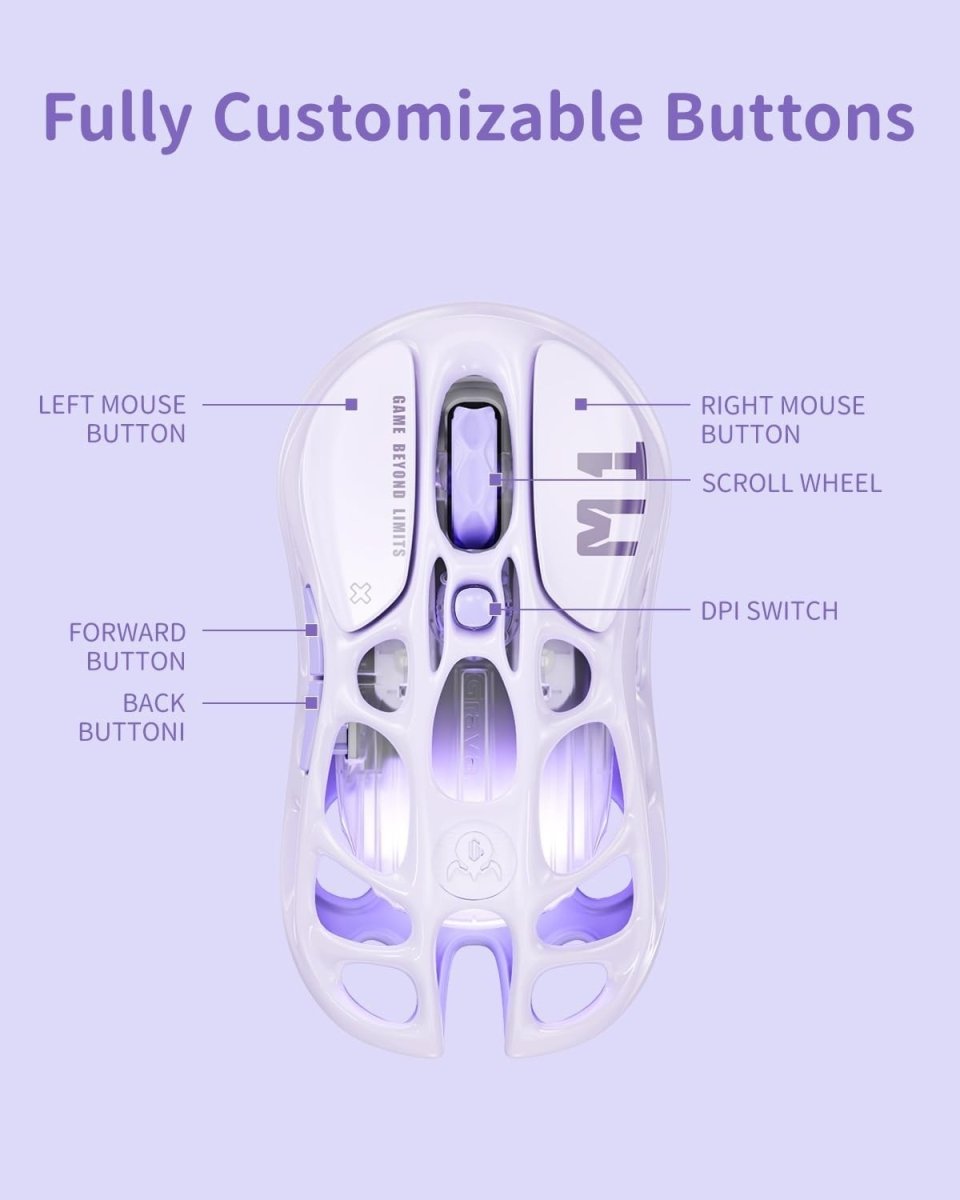Wireless Gaming Mouse 26000 DPI Ultra - Light RGB 3 Mode 200H - Kwikley