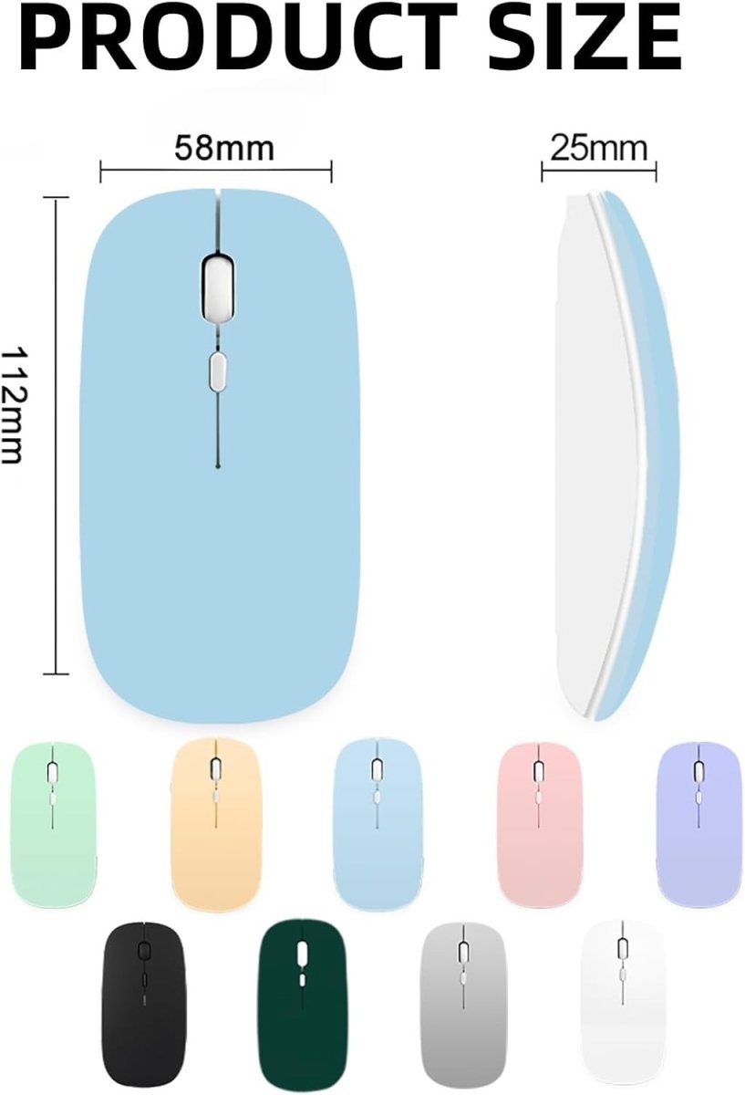 Wireless Mouse Bluetooth 2.4G Rechargeable Silent 1600DPI - Kwikley