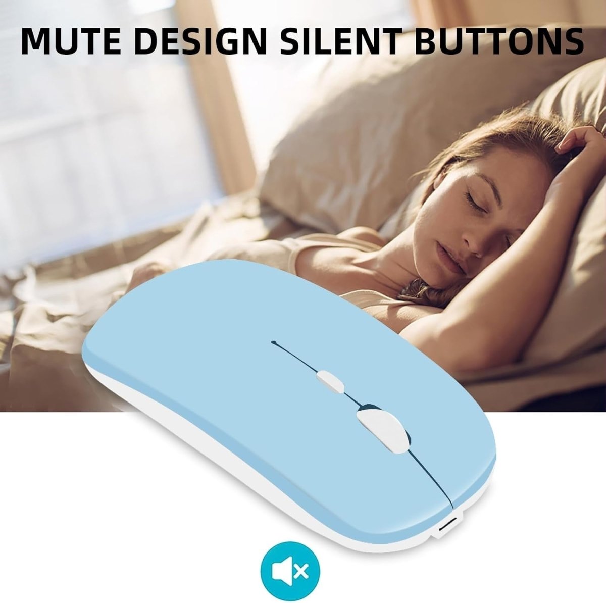 Wireless Mouse Bluetooth 2.4G Rechargeable Silent 1600DPI - Kwikley