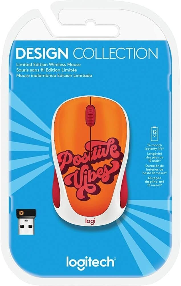 Wireless Optical USB Mouse 10m Range Lightweight Positive Vibes - Kwikley