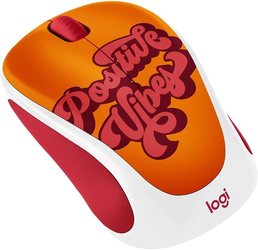 Wireless Optical USB Mouse 10m Range Lightweight Positive Vibes - Kwikley