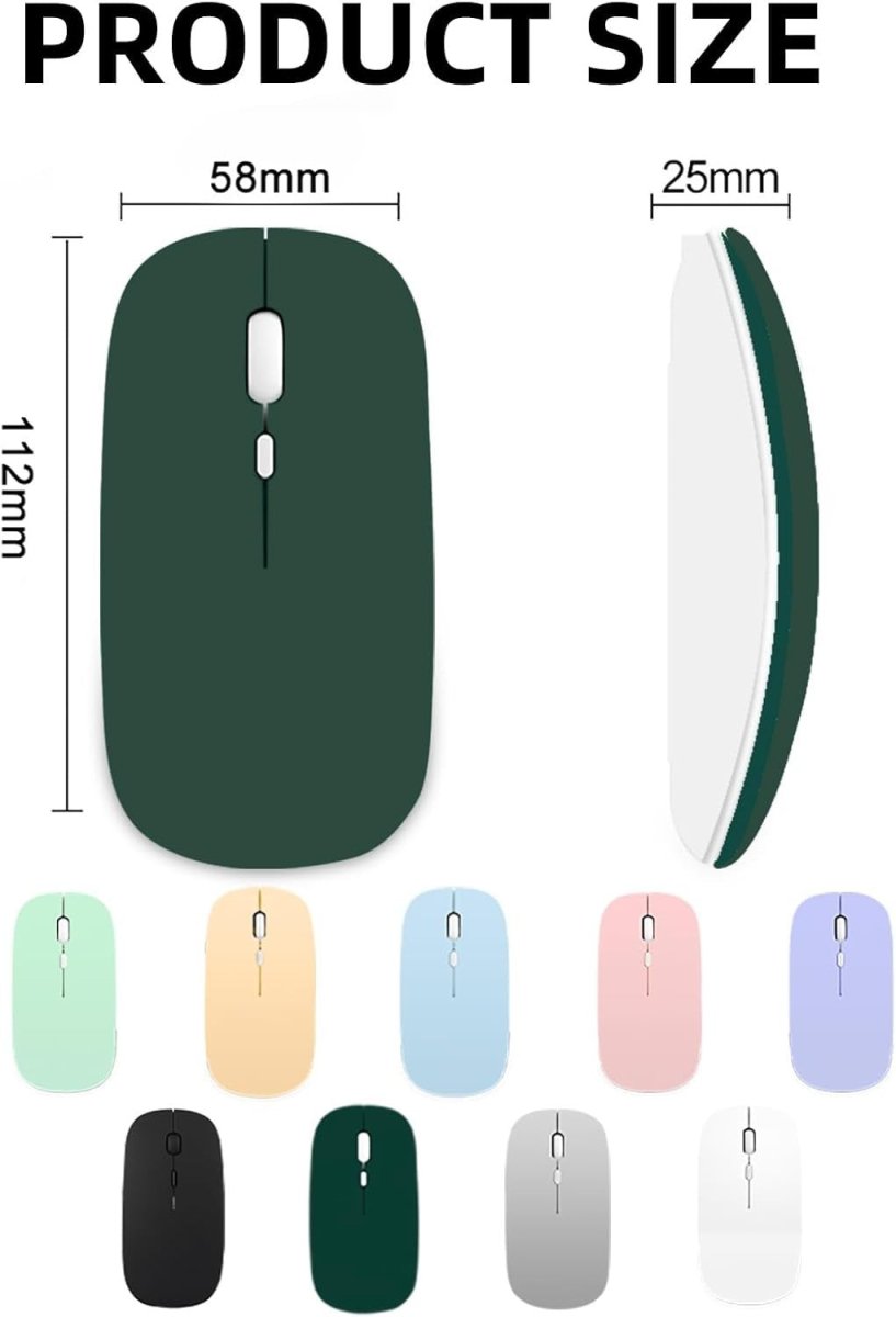Wireless Rechargeable Mouse Bluetooth 2.4G Silent 1600 DPI USB - Kwikley