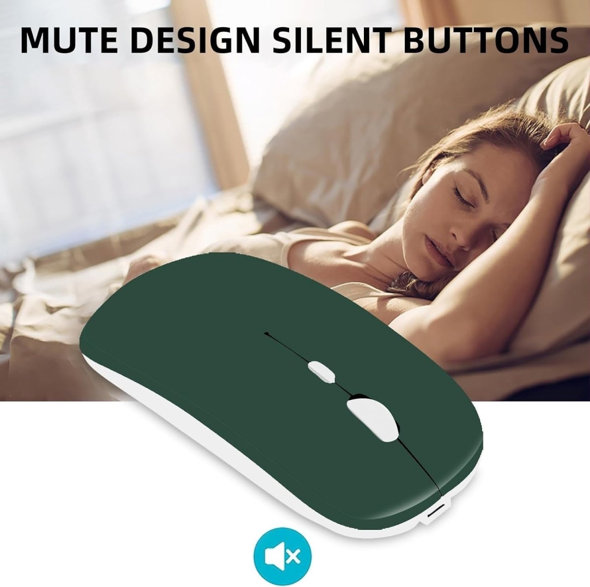 Wireless Rechargeable Mouse Bluetooth 2.4G Silent 1600 DPI USB - Kwikley