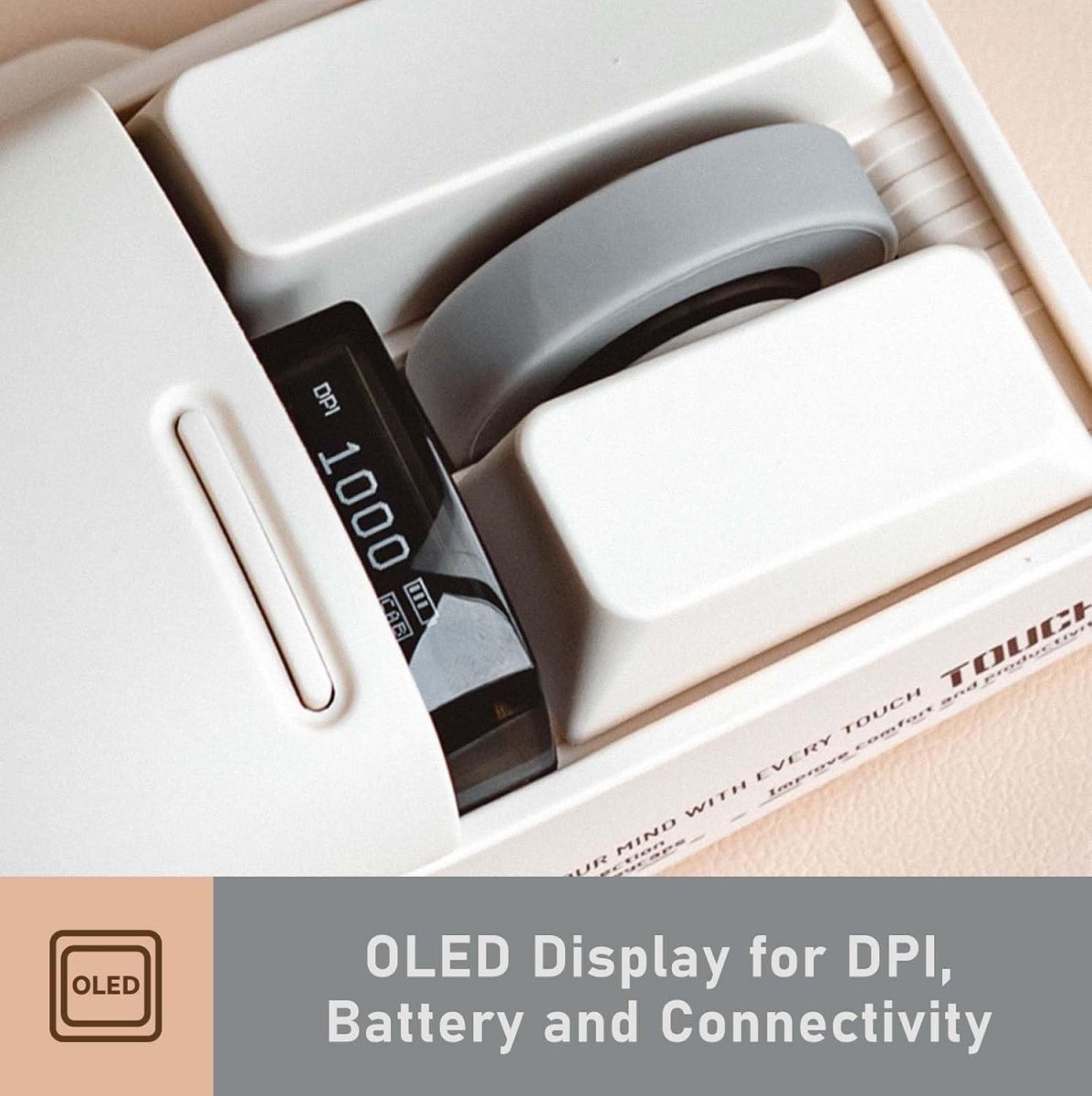 Wireless RGB Mouse 4000 DPI Bluetooth USB OLED Display Rechargeable - Kwikley