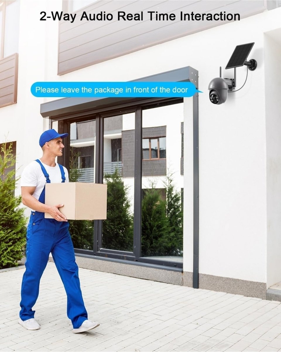 Wireless Solar CCTV Camera 2K Human Detection Color Night Vision - Kwikley