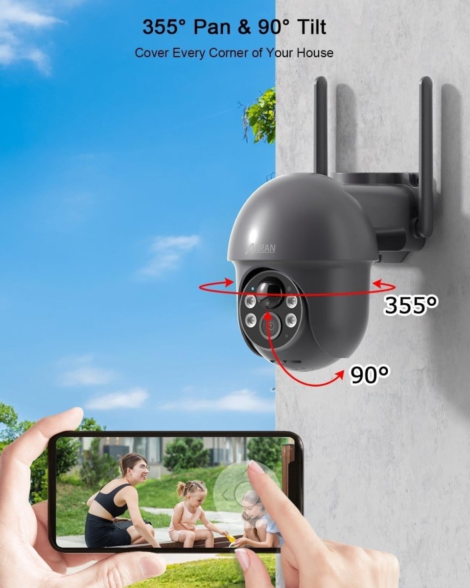 Wireless Solar CCTV Camera 2K Human Detection Color Night Vision - Kwikley