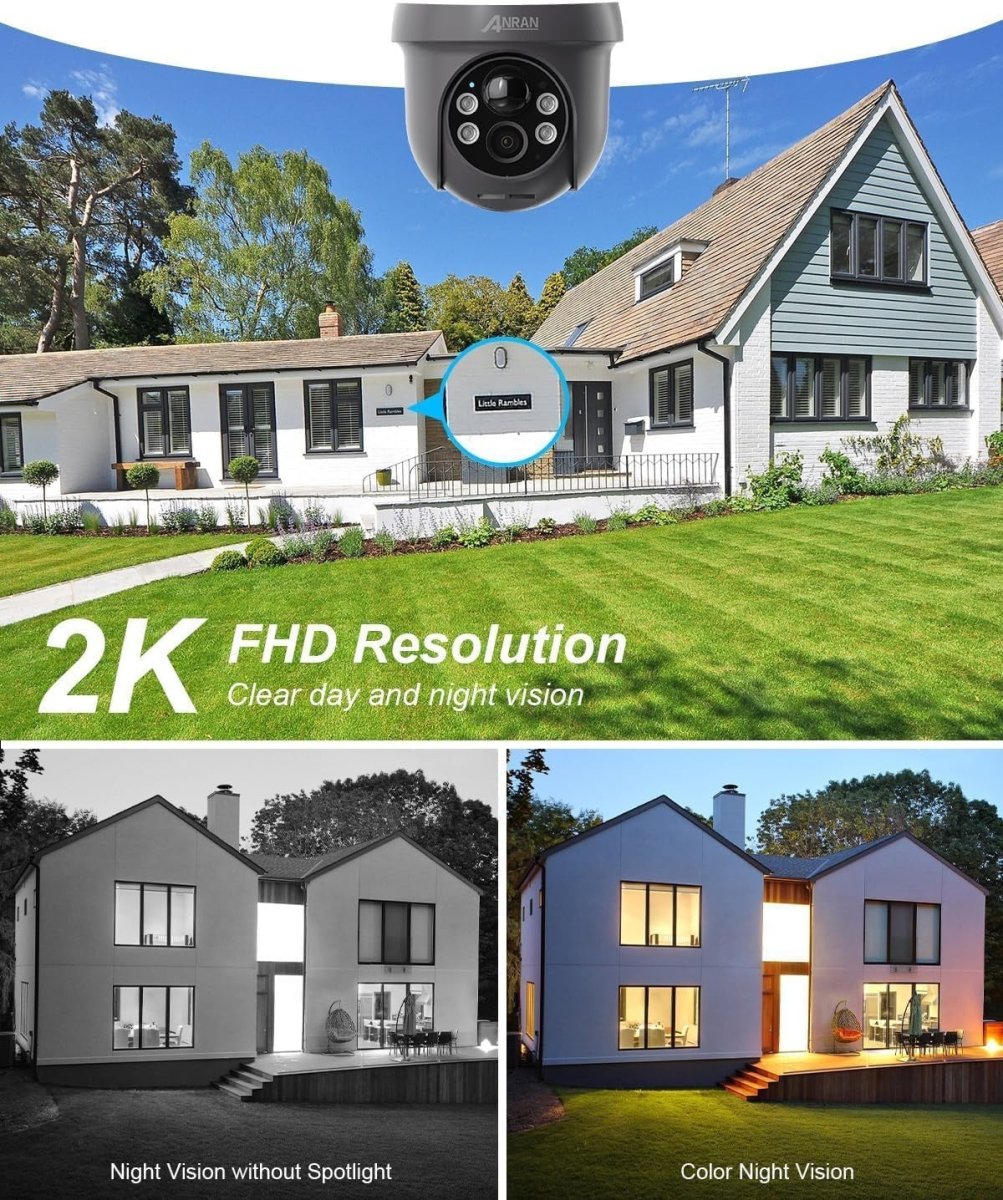 Wireless Solar CCTV Camera 2K Human Detection Color Night Vision - Kwikley