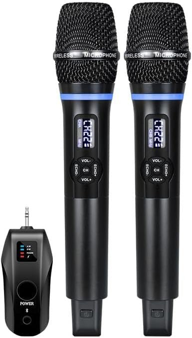 Wireless UHF Dual Handheld Microphones Rechargeable Karaoke Set - Kwikley