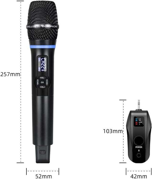 Wireless UHF Dual Handheld Microphones Rechargeable Karaoke Set - Kwikley