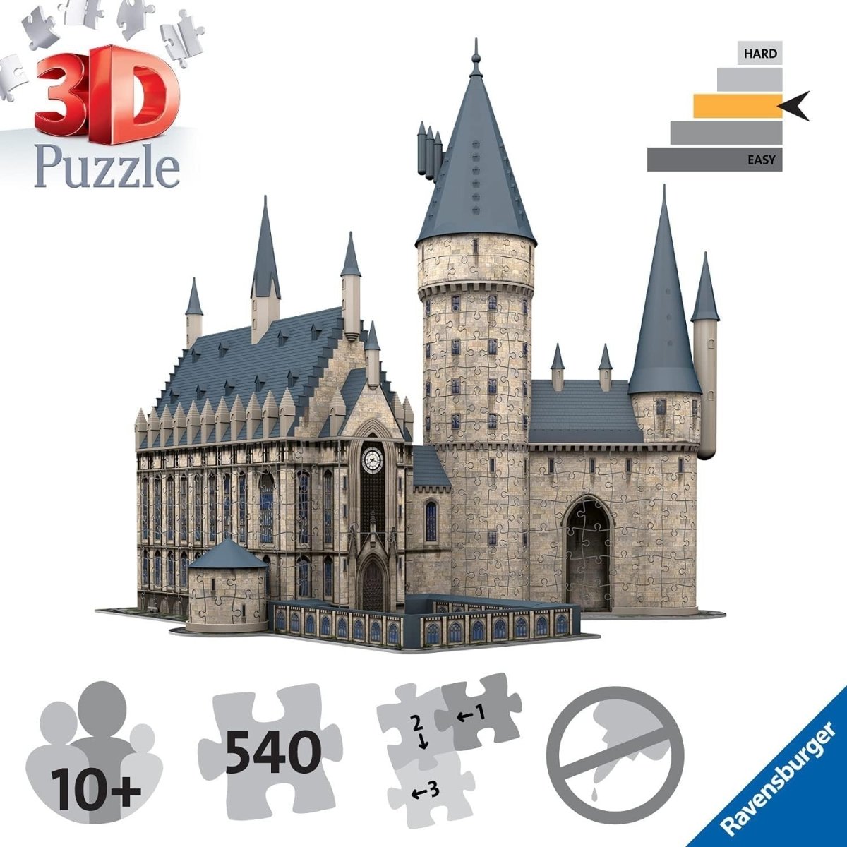 Wizard Castle 3D Puzzle 540 Piece Fantasy Building Model No Glue Required - Kwikley