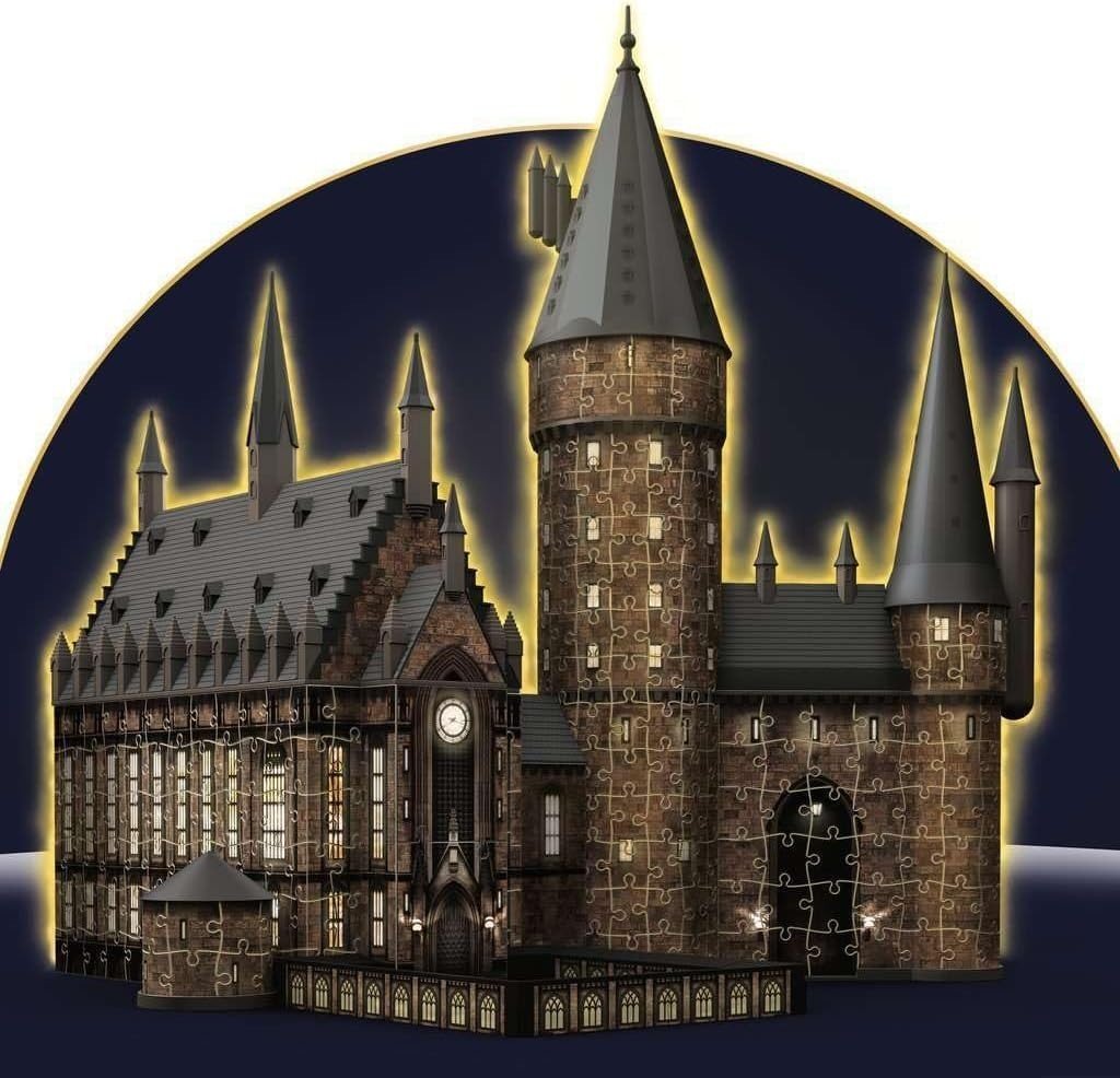 Wizard Castle Great Hall 3D Puzzle LED Light Fantasy Model 540 Pieces - Kwikley
