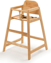 Wooden Baby High Chair Stackable Toddler Feeding Chair Natural Wood - Kwikley