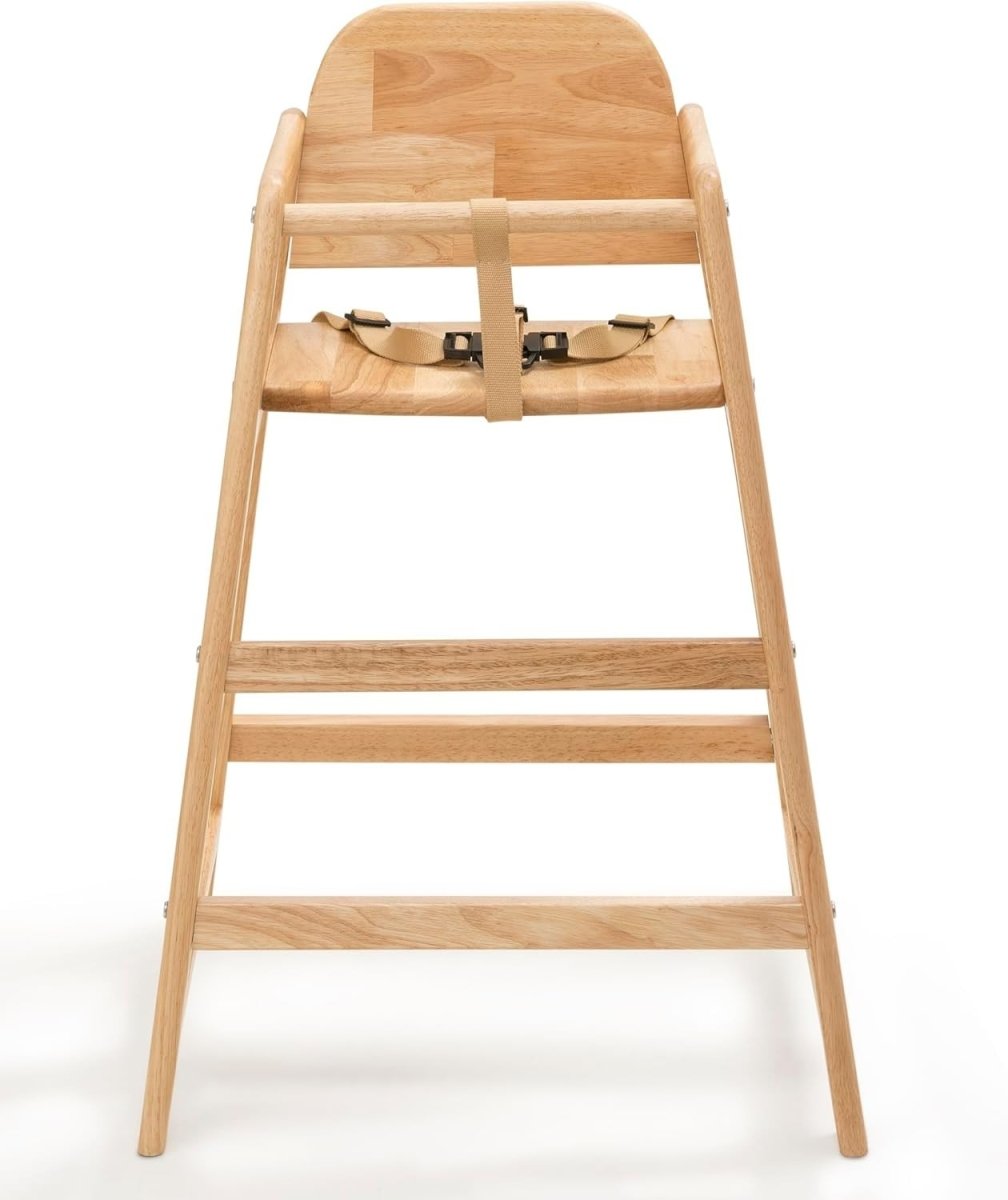 Wooden Baby High Chair Stackable Toddler Feeding Chair Natural Wood - Kwikley