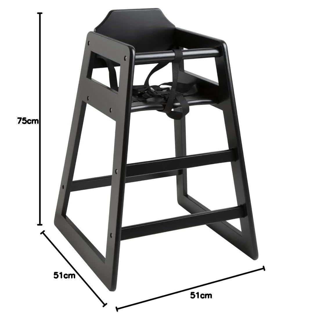 Wooden Baby High Chair Toddler Feeding Seat with 5 Point Harness Stackable - Kwikley