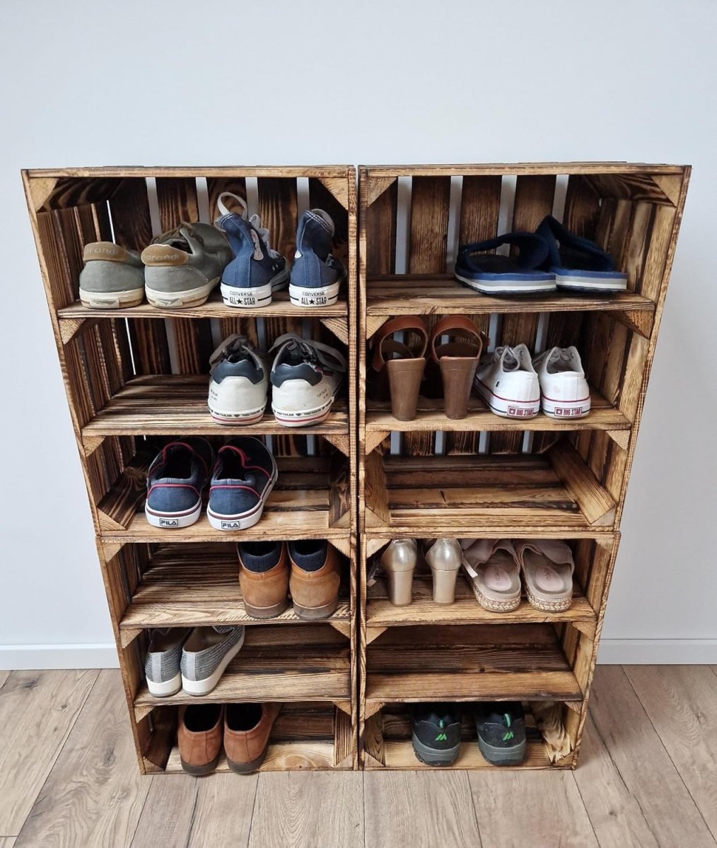 Wooden Crates With Shelves 30x40x50cm – Rustic Storage Set of 4 - Kwikley