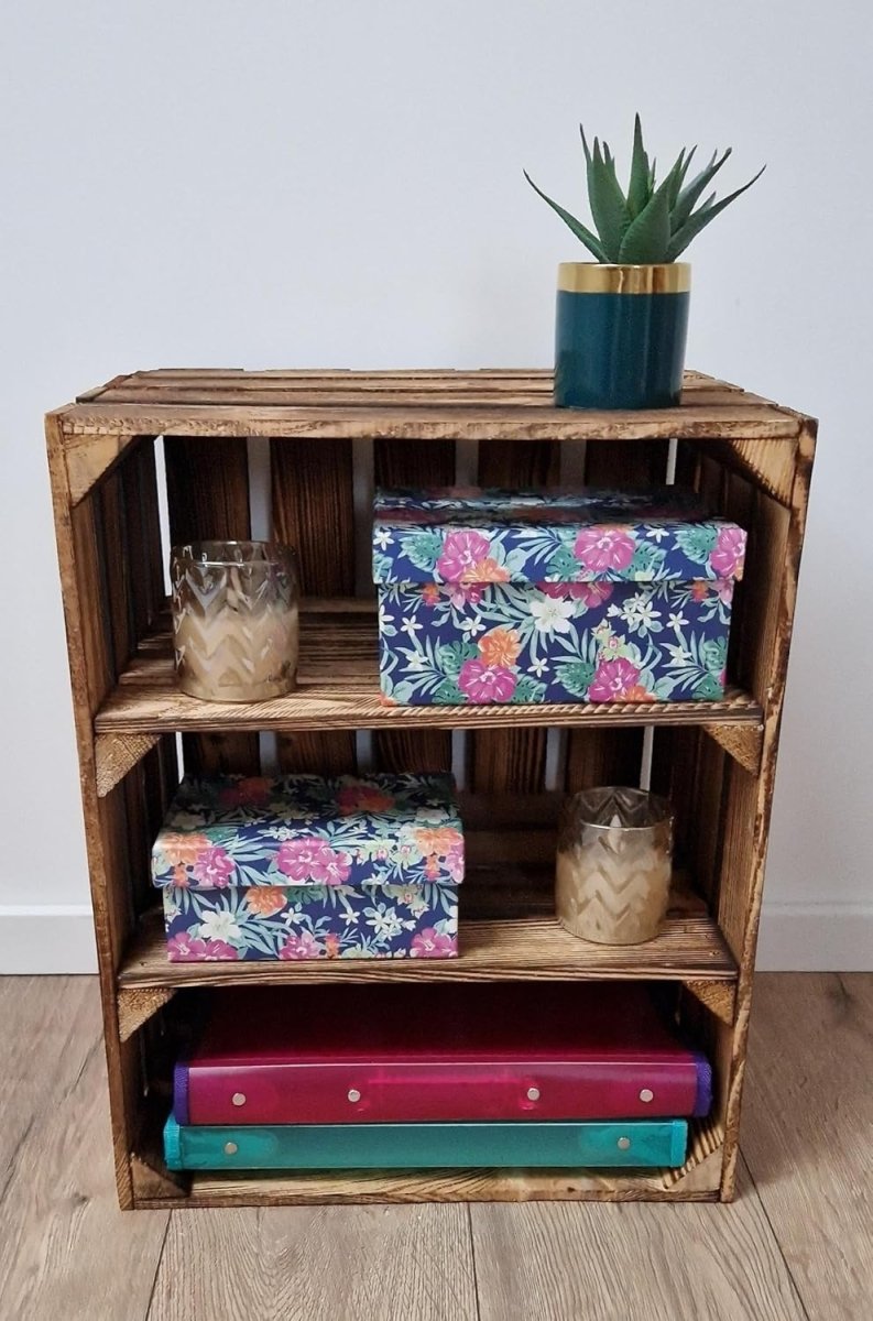 Wooden Crates With Shelves 30x40x50cm – Rustic Storage Set of 4 - Kwikley