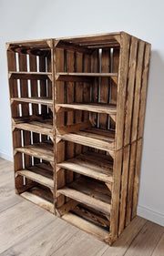 Wooden Crates With Shelves 30x40x50cm – Rustic Storage Set of 4 - Kwikley