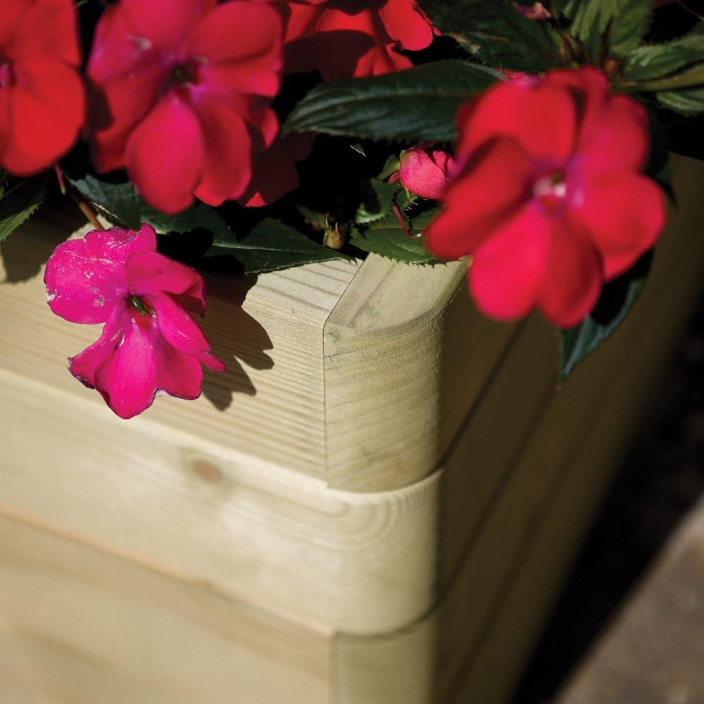 Wooden Garden Planter Square 62L Outdoor Patio Flower Pot Box - Kwikley