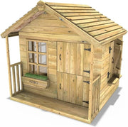 Wooden Kids Garden Playhouse 5x5ft Outdoor Wendy House Veranda - Kwikley
