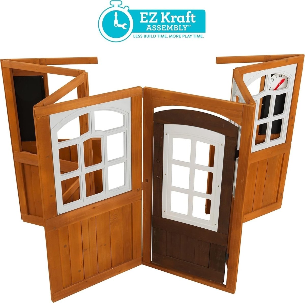 Wooden Kids Garden Playhouse Outdoor w Doorbell Mailbox Chalkboard - Kwikley