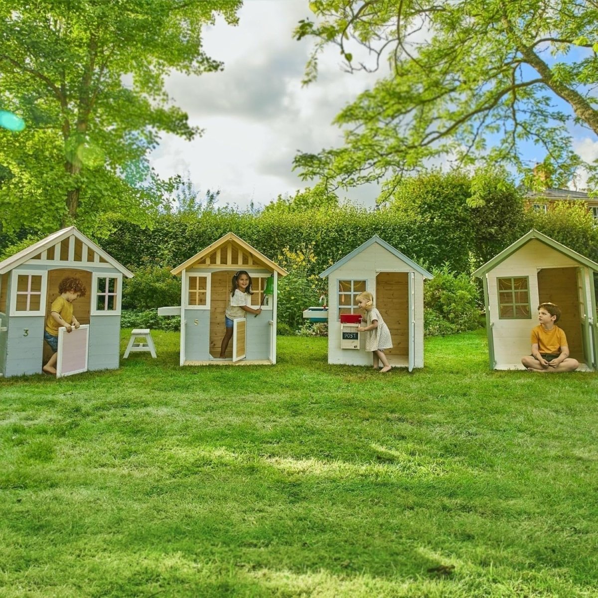 Wooden Kids Playhouse Cottage Outdoor Garden Playhouse With Veranda - Kwikley