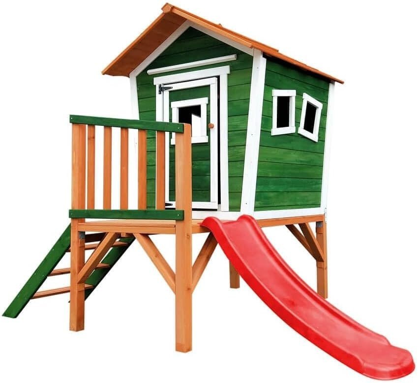 Wooden Kids Playhouse on Stilts Outdoor w Slide Garden Play Tower - Kwikley