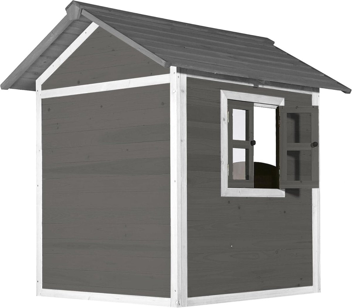 Wooden Kids Playhouse Outdoor Garden Lodge w Mailbox Windows - Kwikley