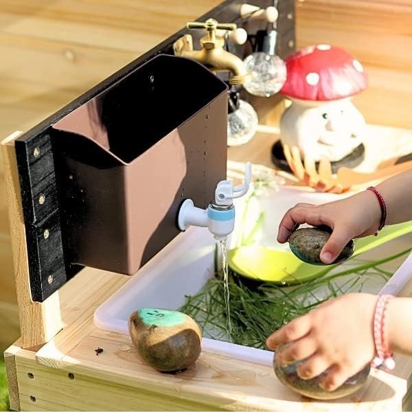 Wooden Kids Playhouse with Mud Kitchen Outdoor Garden Play Set - Kwikley