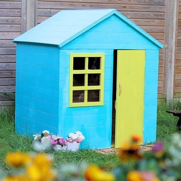 Wooden Kids Playhouse with Mud Kitchen Outdoor Garden Play Set - Kwikley