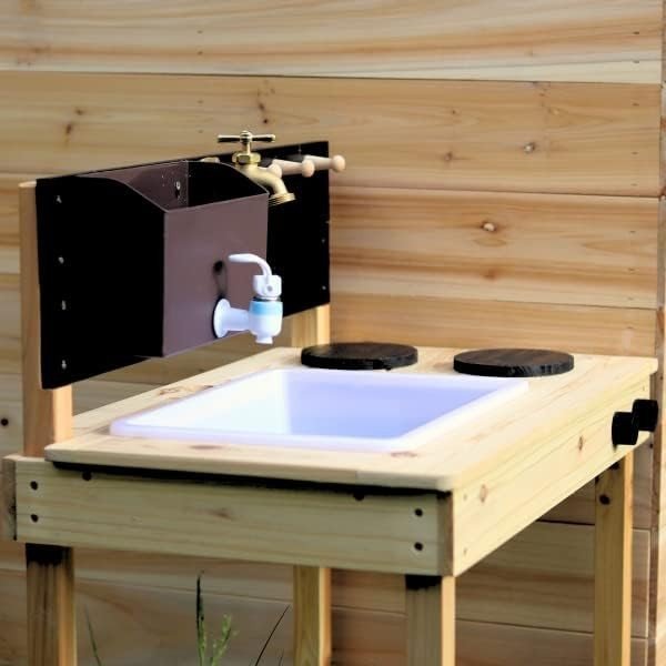 Wooden Kids Playhouse with Mud Kitchen Outdoor Garden Play Set - Kwikley