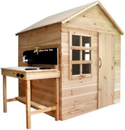 Wooden Kids Playhouse with Mud Kitchen Outdoor Garden Play Set - Kwikley