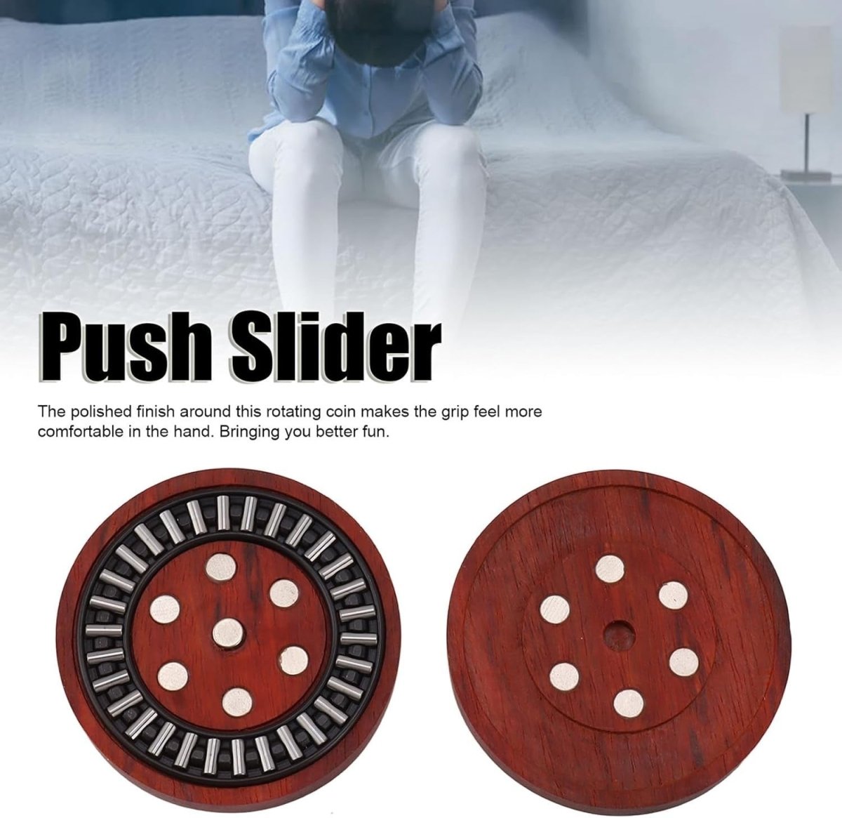 Wooden Magnetic Fidget Slider Stress Relief ADHD Pocket Desk Toy - Kwikley