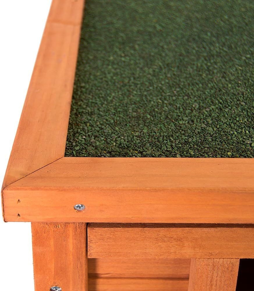 Wooden Rabbit House Outdoor Hide Hutch with Ramp Weatherproof Small Pets - Kwikley