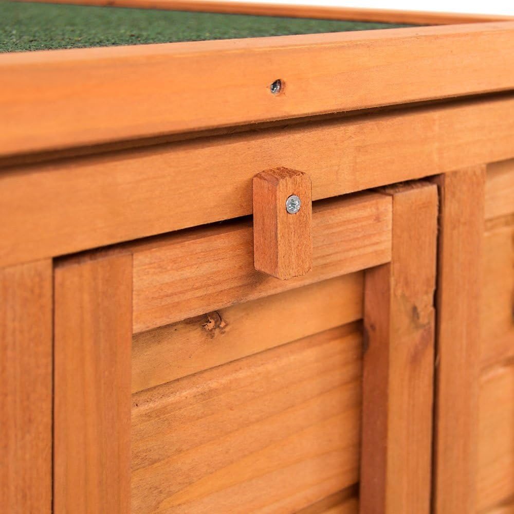 Wooden Rabbit House Outdoor Hide Hutch with Ramp Weatherproof Small Pets - Kwikley