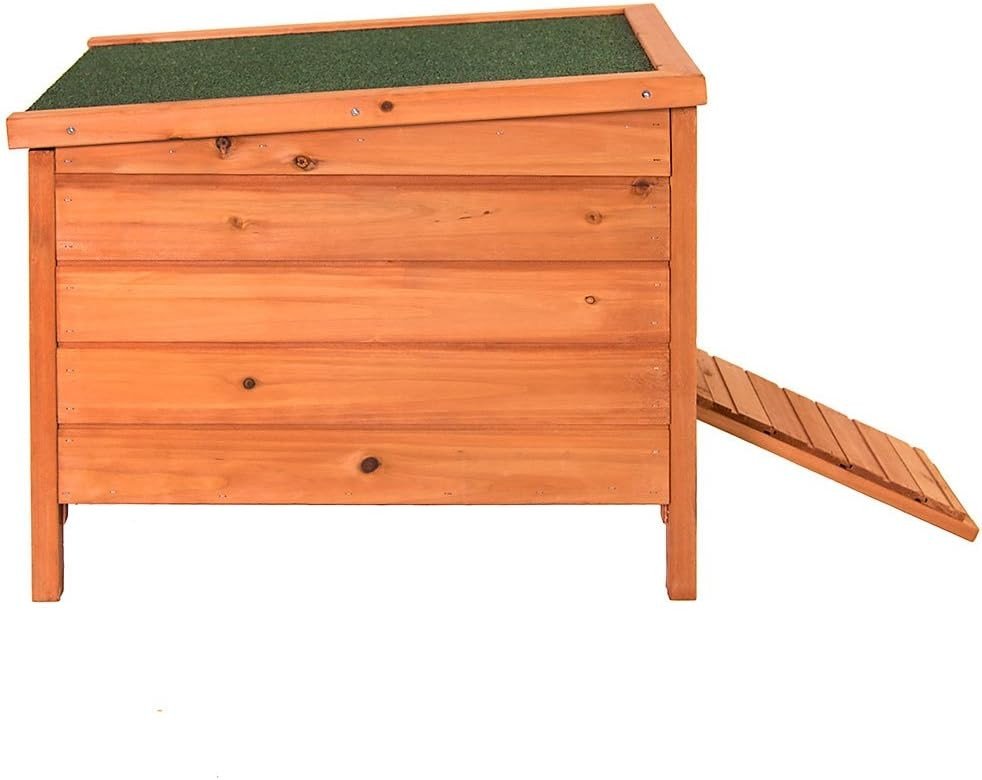 Wooden Rabbit House Outdoor Hide Hutch with Ramp Weatherproof Small Pets - Kwikley
