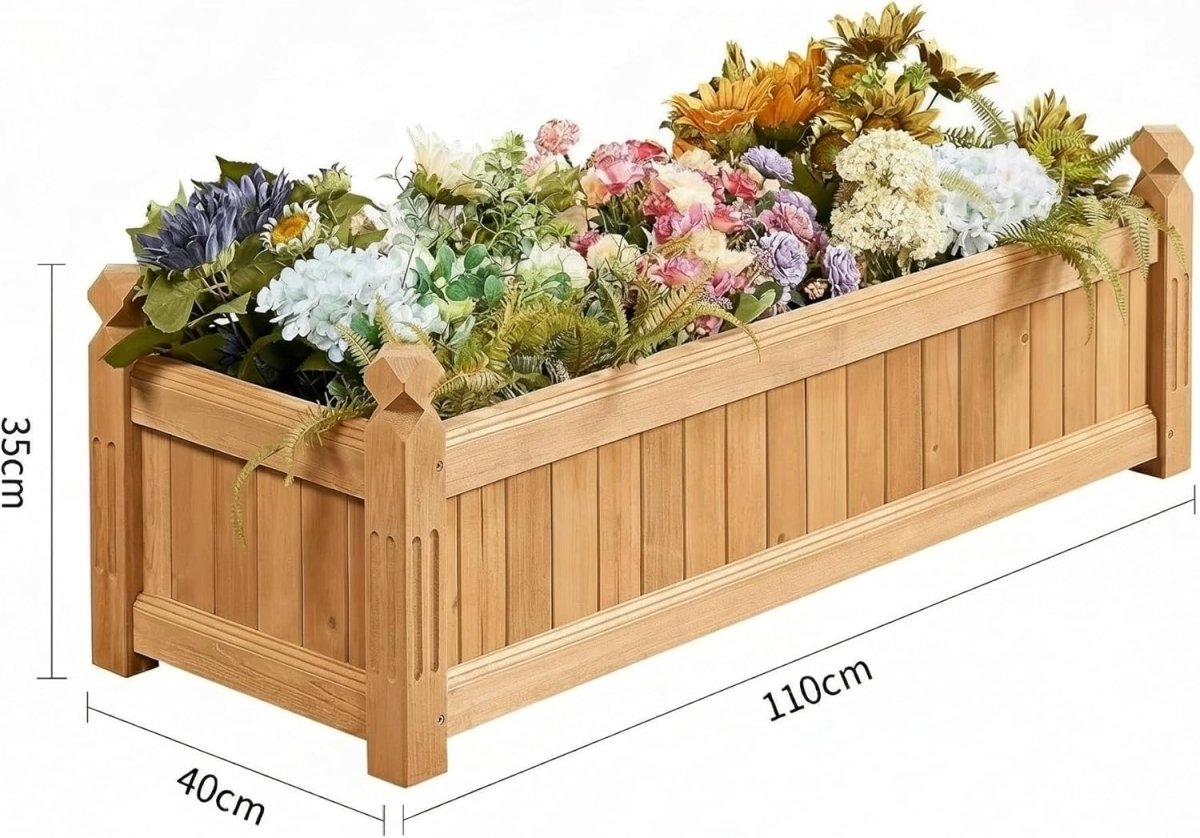 Wooden Raised Garden Bed 110cm Planter Box Outdoor Herb Veg - Kwikley