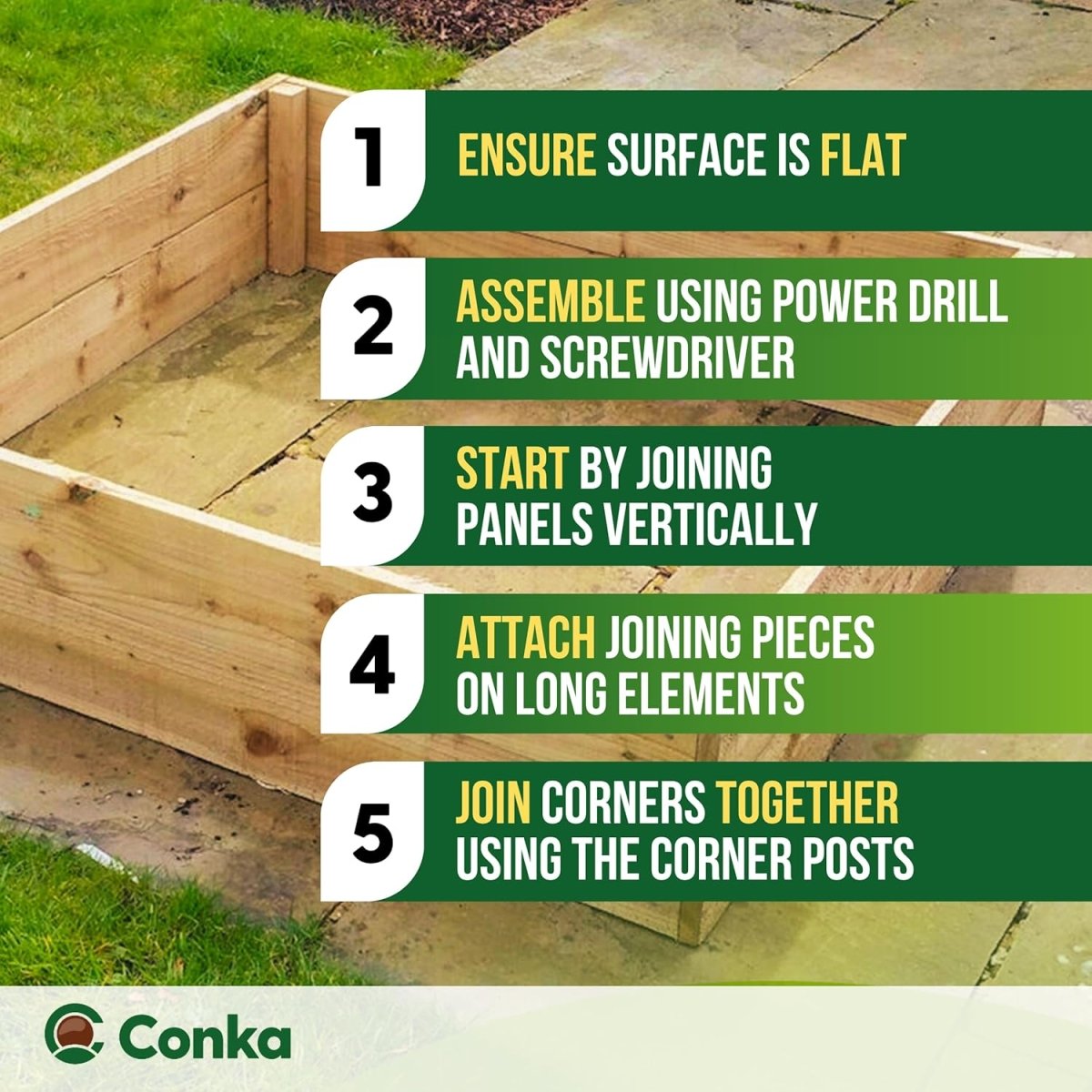 Wooden Raised Garden Bed 60cm Planter Kit Extra Deep 76cm High - Kwikley