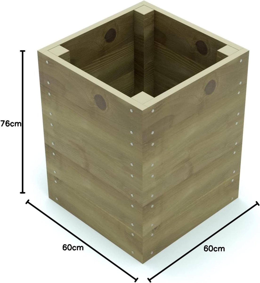 Wooden Raised Garden Bed 60cm Planter Kit Extra Deep 76cm High - Kwikley